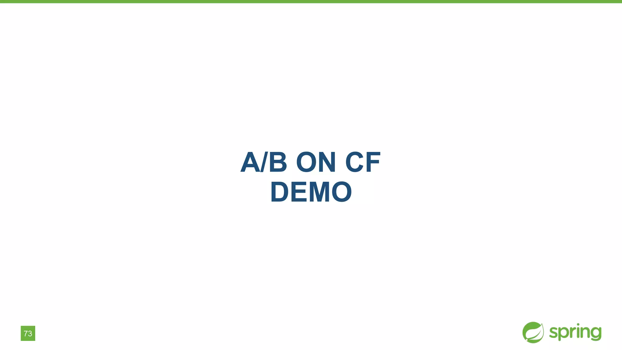 73
A/B ON CF
DEMO
 