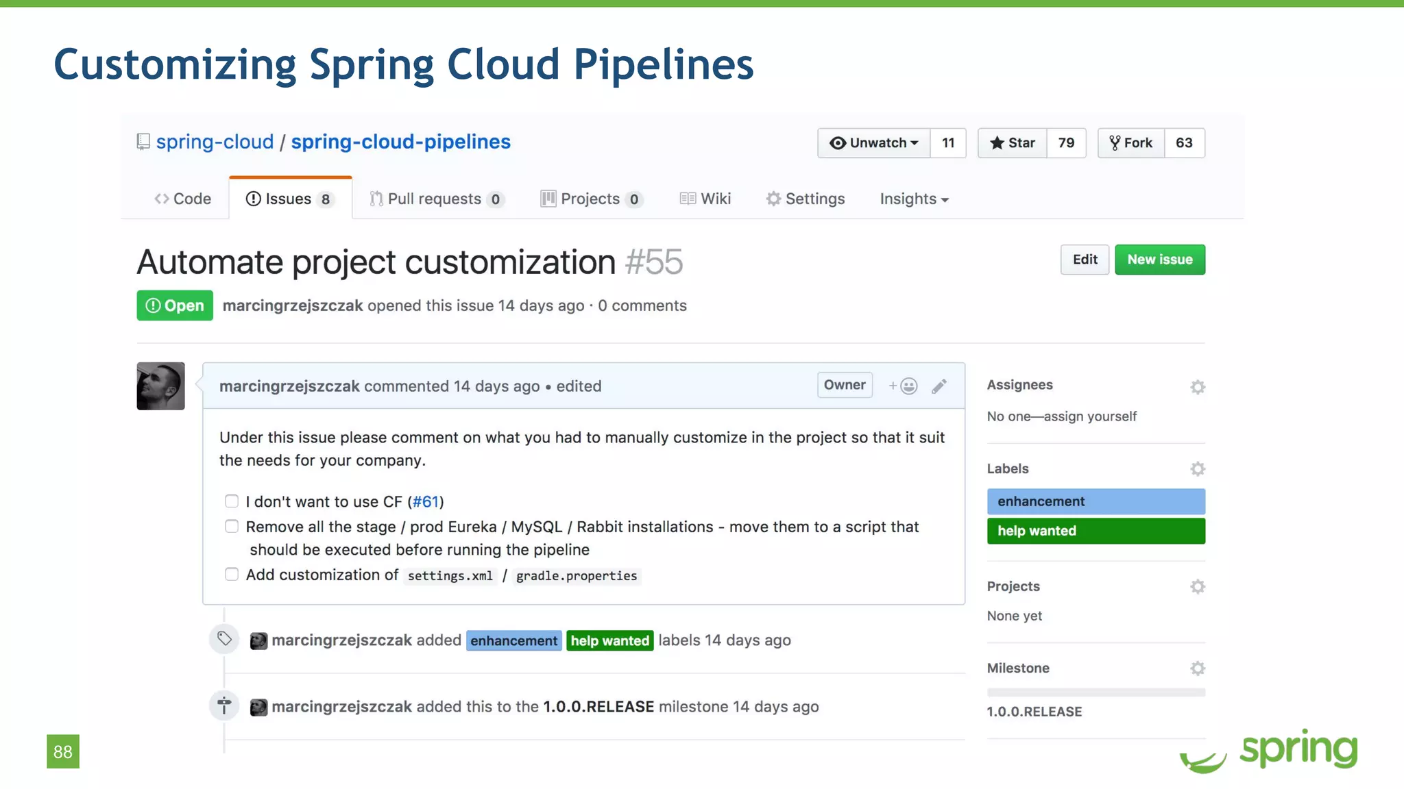 88
Customizing Spring Cloud Pipelines
 