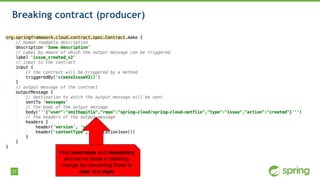 27
Breaking contract (producer)
Was username and repository
and we’ve made a breaking
change by converting those to
user and repo
 