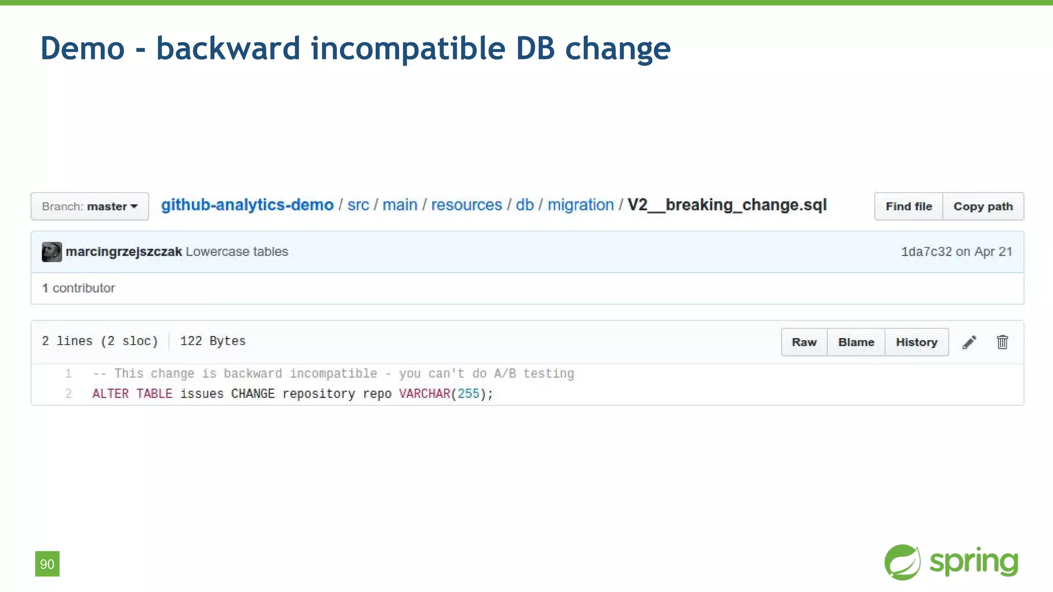 90
Demo - backward incompatible DB change
 