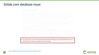 30
Gitlab.com database issue
https://about.gitlab.com/2017/02/01/gitlab-dot-com-database-incident/
 