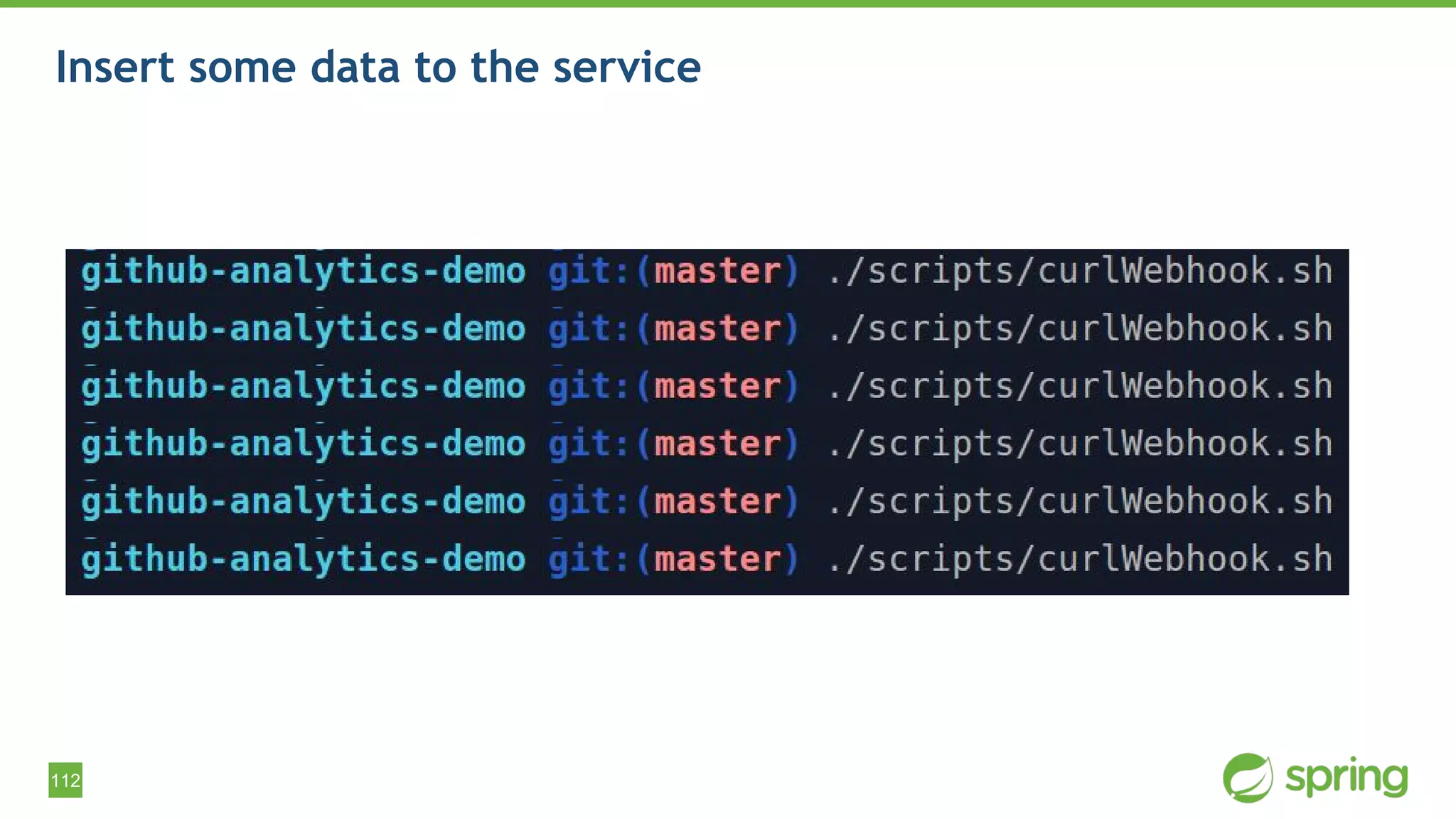 112
Insert some data to the service
 