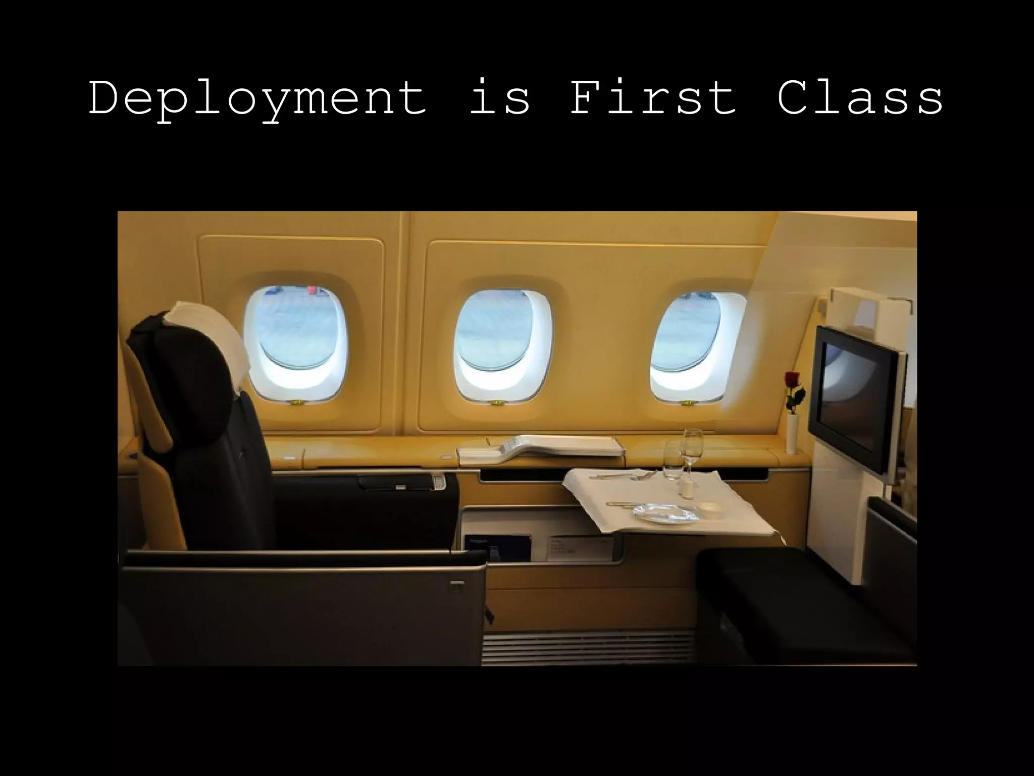 Deployment is First Class



    Deployment is a
  First Class Feature
 