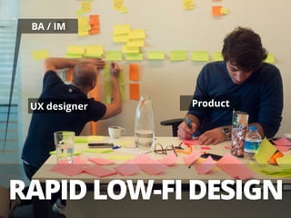 BA / IM 
UX designer Product 
RAPID LOW-FI DESIGN 
 