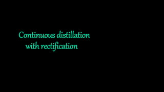 Continuous distillation
with rectification
 
