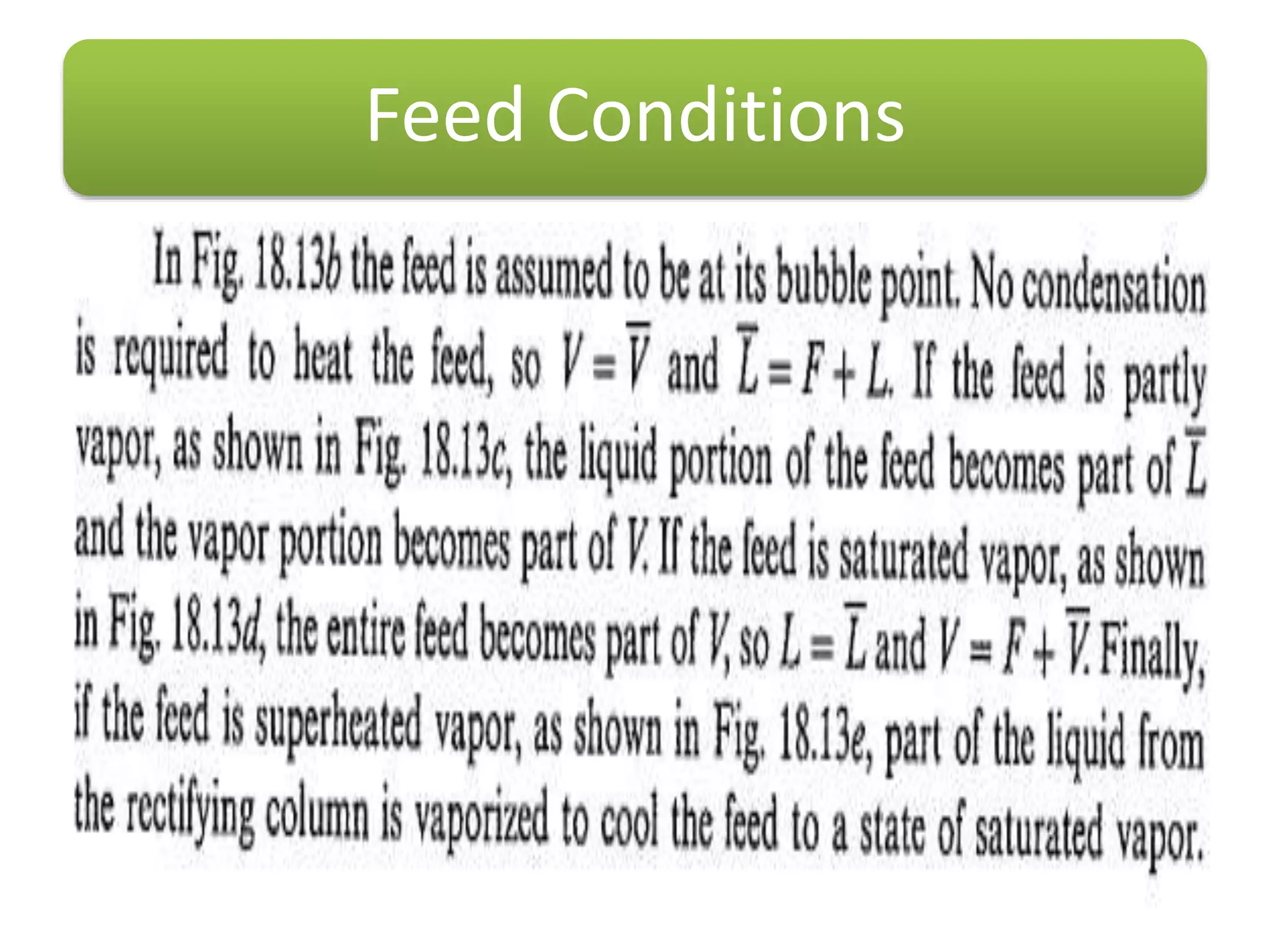 Feed Conditions
 