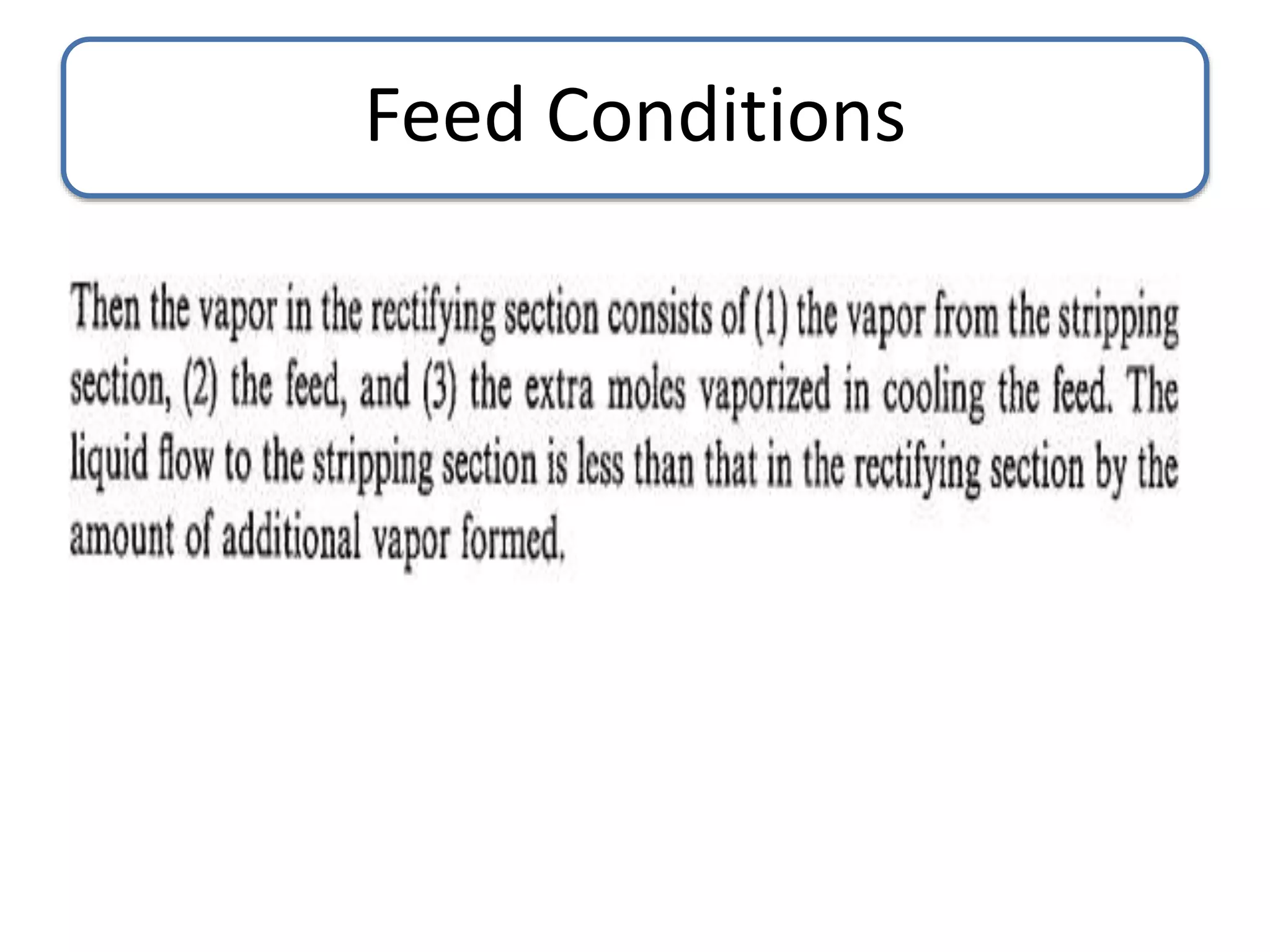Feed Conditions
 