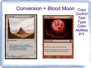 Conversion + Blood Moon Copy
Control
Text
Type
Color
Abilities
P/T
 