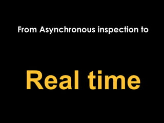 From Asynchronous inspection to
Real time
 