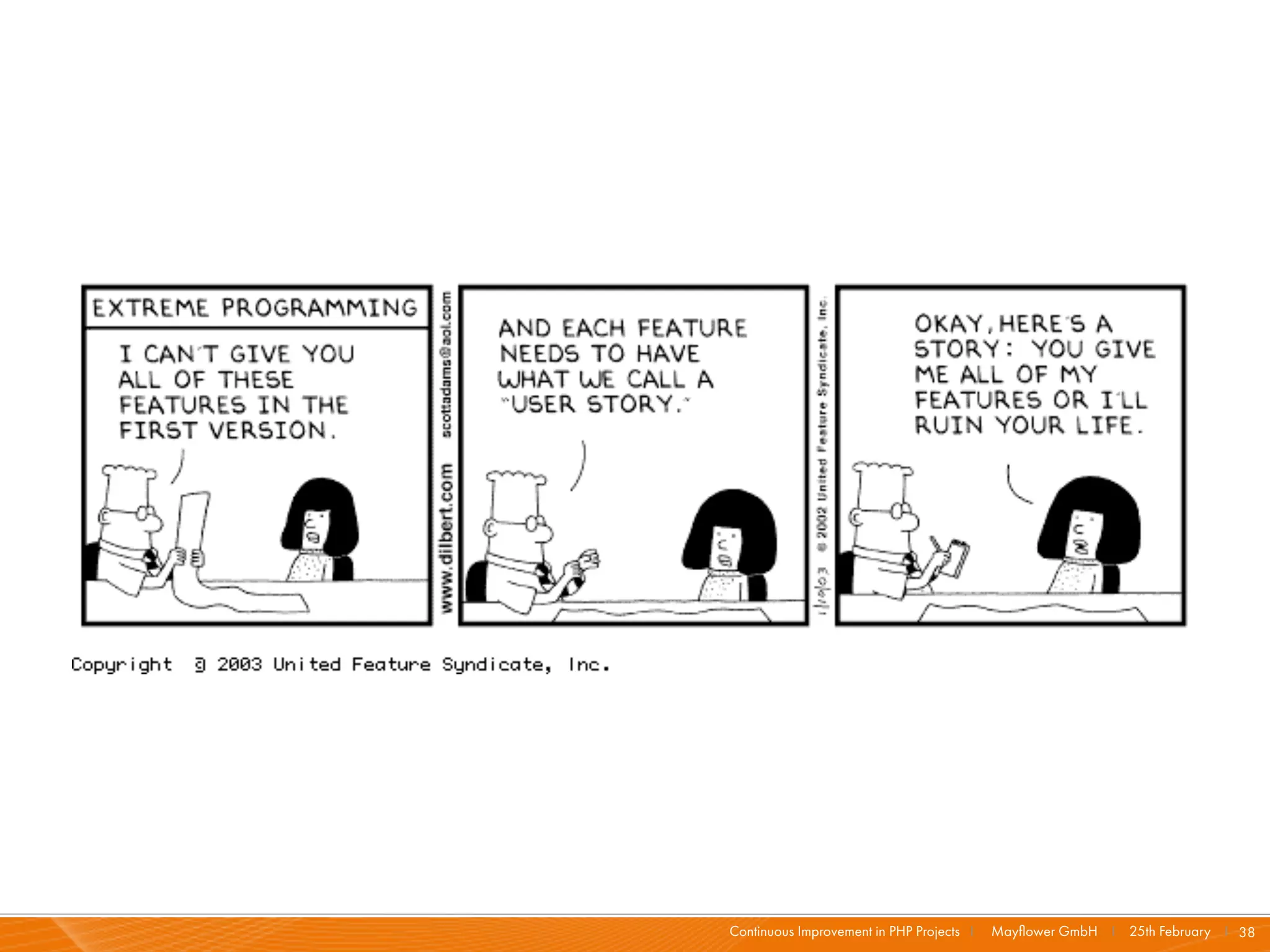 Continuous Improvement in PHP Projects I   Mayﬂower GmbH I 25th February I 38
 