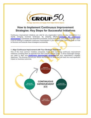 Continuous Improvement Program - Group50 Consulting | PDF
