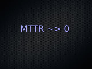 MTTR ~> 0MTTR ~> 0
 