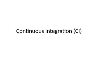 Breve Apresentação sobre Continuous Integration | PPTX