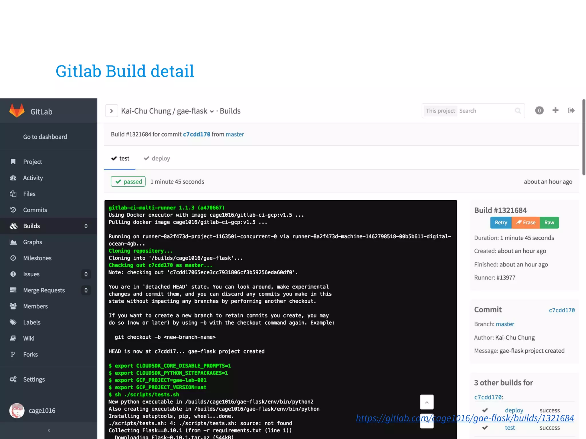 Gitlab Build detail
https://gitlab.com/cage1016/gae-flask/builds/1321684
 