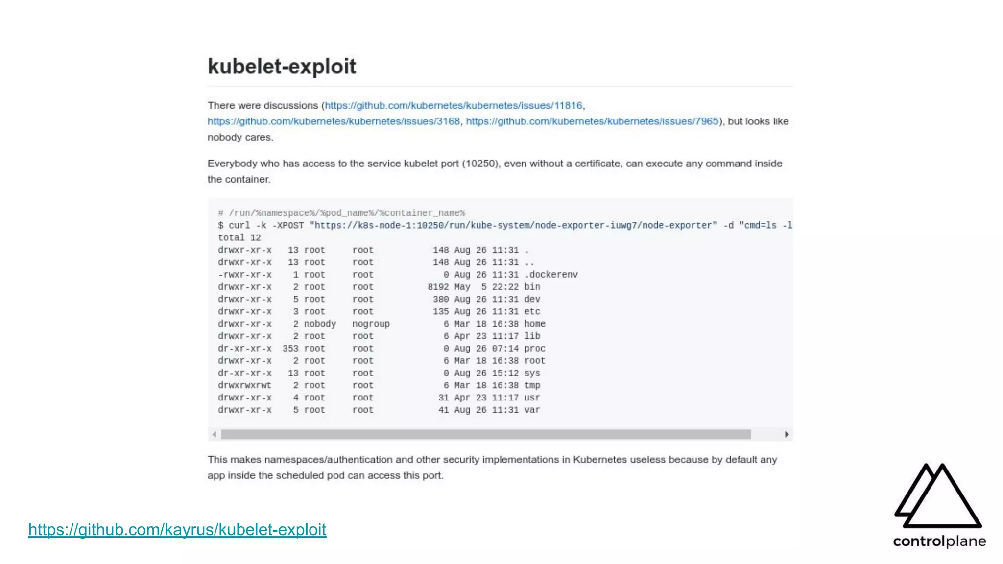 https://github.com/kayrus/kubelet-exploit
 