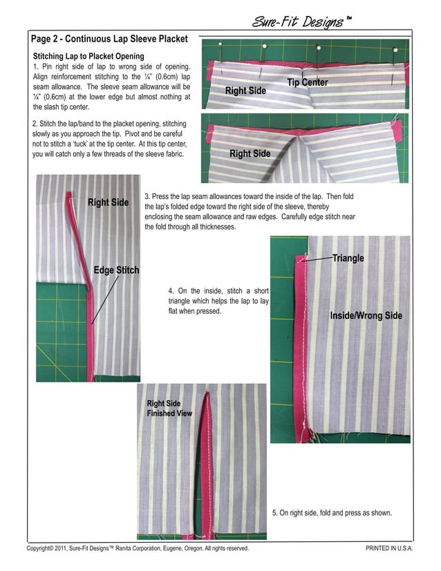 Continuous lap placket