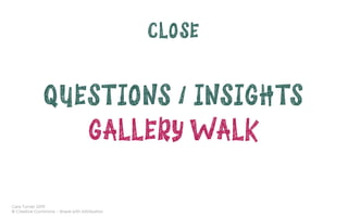 Cara Turner 2019
© Creative Commons – Share with Attribution
CLOSE
QUESTIONS / INSIGHTS
GALLERY WALK
 