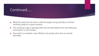 Continuously variable transmission | PPTX