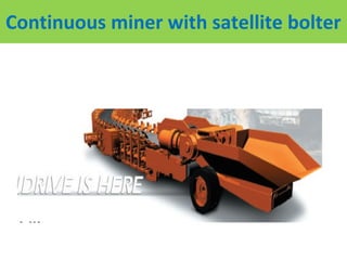 Continuous miner with satellite bolter
 