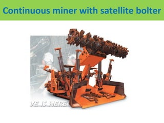 Continuous miner with satellite bolter
 