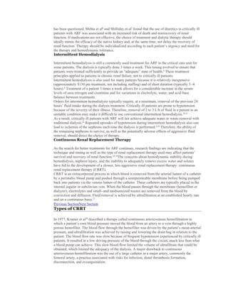 Continuous renal replacement therapy in the adult intensive care unit ...