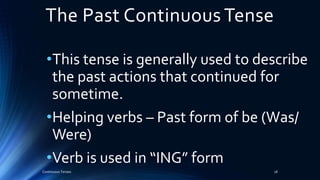 Continuous tenses | PPTX