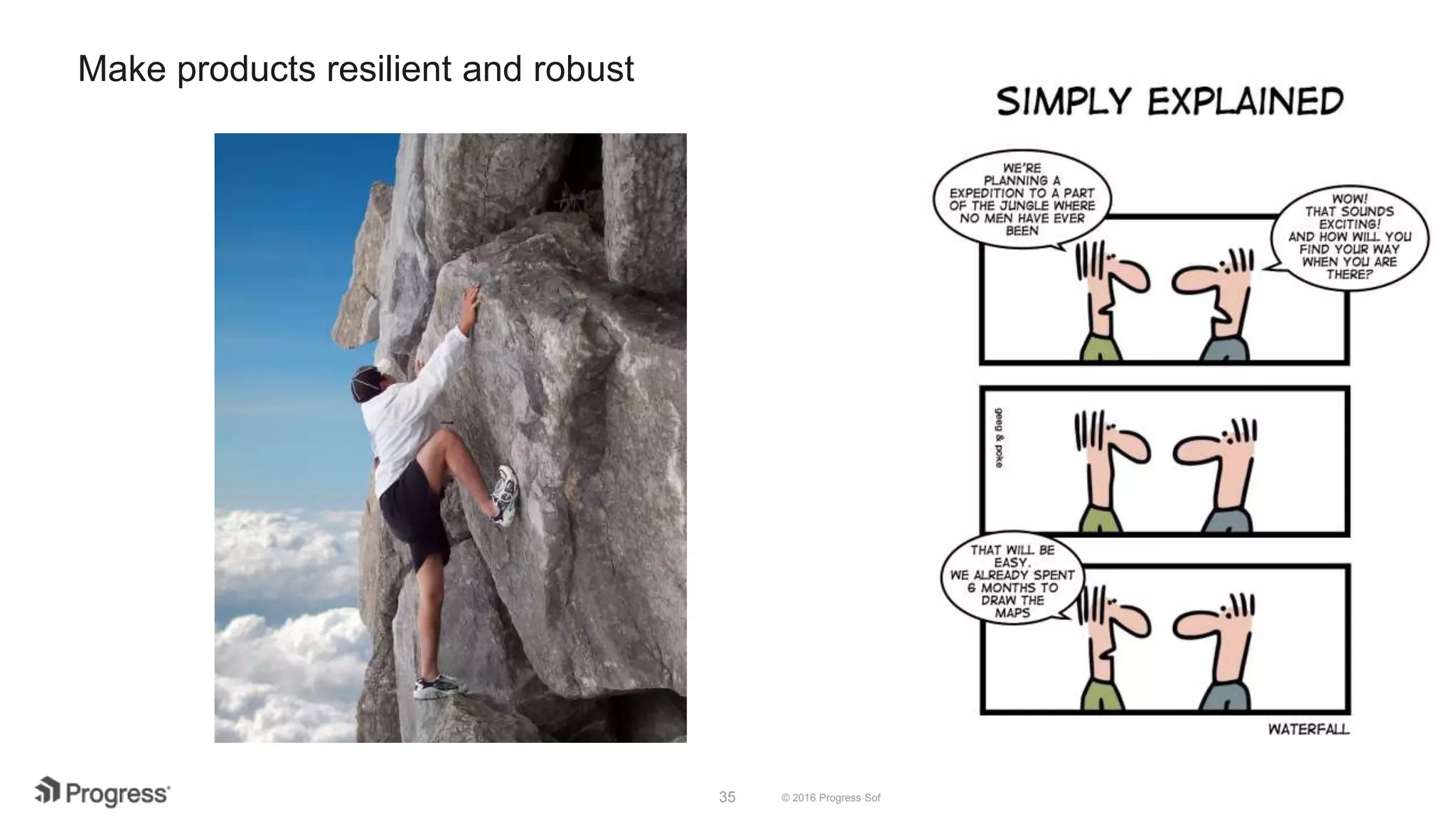 © 2016 Progress Software Corporation and/or its subsidiaries or affiliates. All rights reserved.35
Make products resilient and robust
 