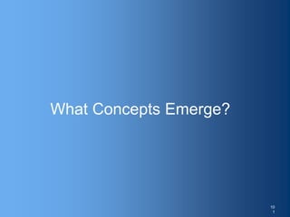 What Concepts Emerge?
10
1
 