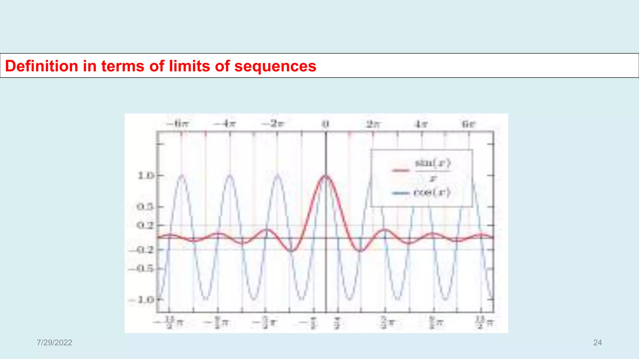 Definition in terms of limits of sequences
7/29/2022 24
 