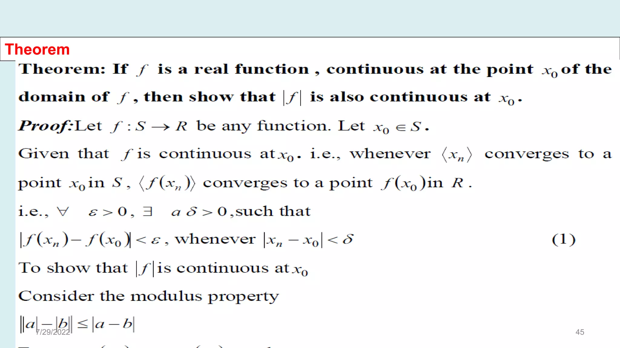 Theorem
7/29/2022 45
 
