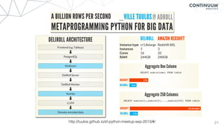 21http://tuulos.github.io/sf-python-meetup-sep-2013/#/
 