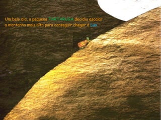 Um belo dia, a pequena TARTARUGA decidiu escalar
a montanha mais alta para conseguir chegar à Lua.
 