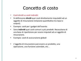 ConcePo	
  di	
  costo	
  
28	
  
 