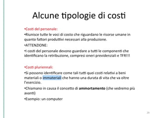 Alcune	
  Cpologie	
  di	
  cosC	
  
29	
  
 