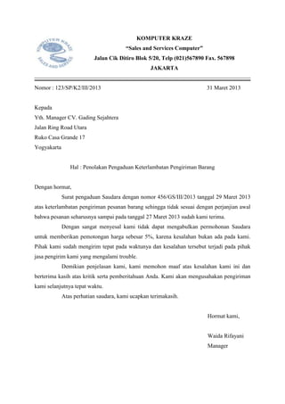 Contoh Surat Menerima Atau Menolak Penawaran  KelseytinFriedman