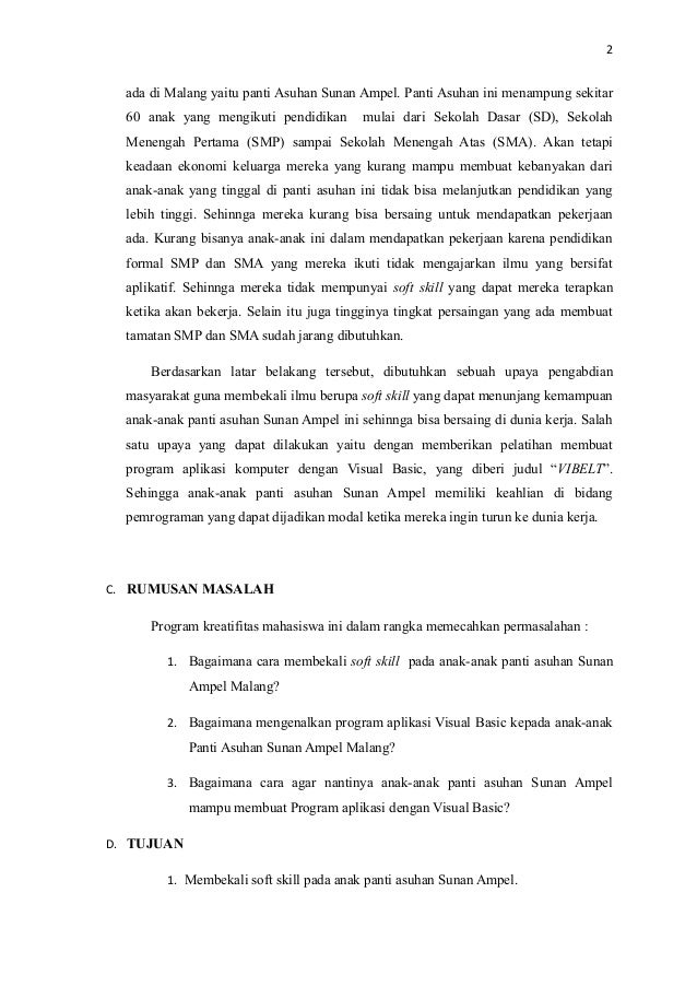 Contoh Proposal Pkm Pengabdian Masyarakat PDF Download Free