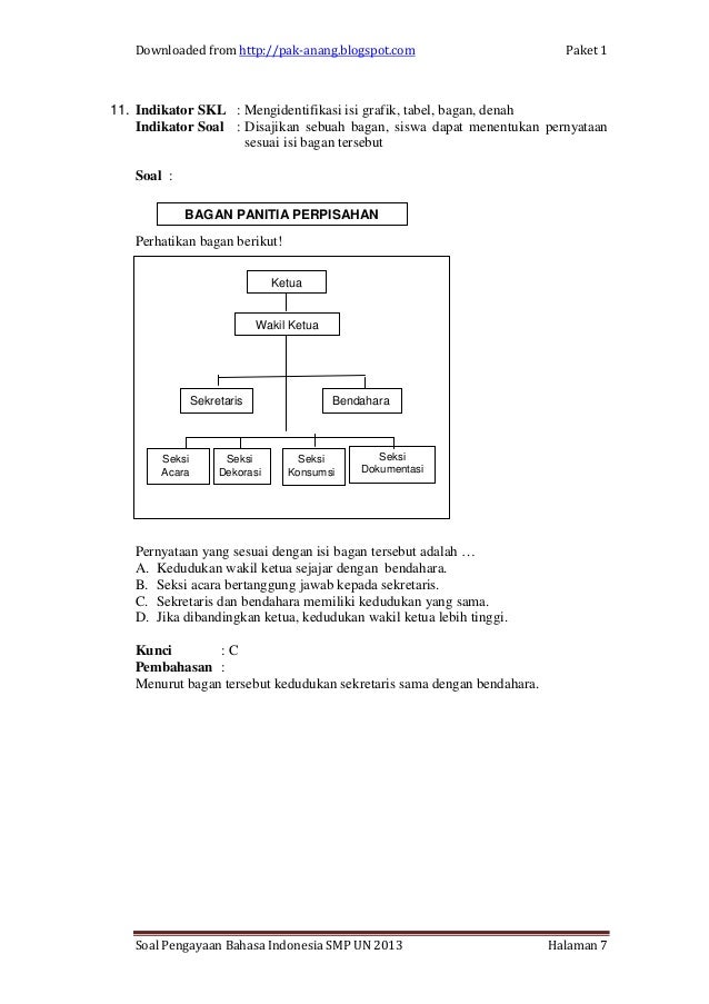 Contoh soal bahasa indonesia1 un smp per skl