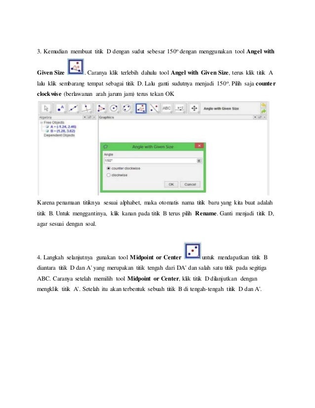  MEMBUAT SUDUT PADA SEGITIGA MENGGUNAKAN GEOGEBRA