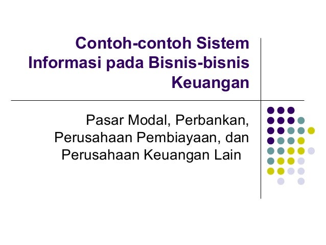 Contoh-contoh Sistem Informasi Pada Bisnis-bisnis