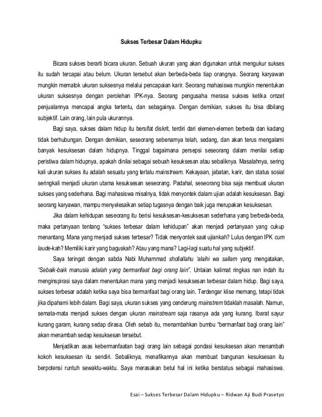 Contoh Essay Bahasa Indonesia