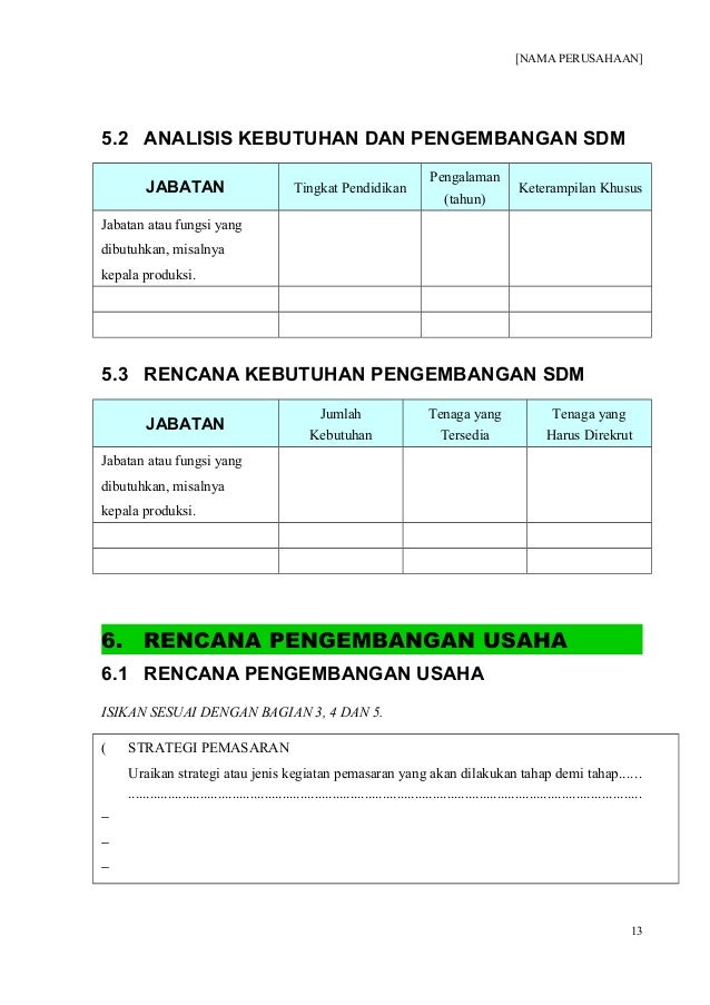 Contoh formproposalbusinessplan