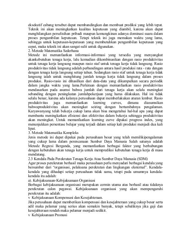 Contoh makalahperencanaansdm