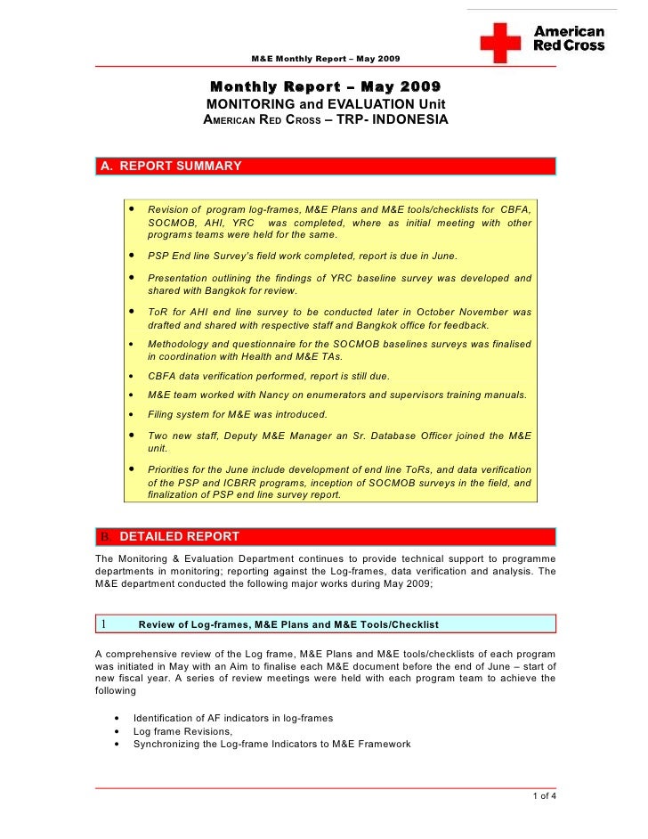 Contoh Monthly Reports