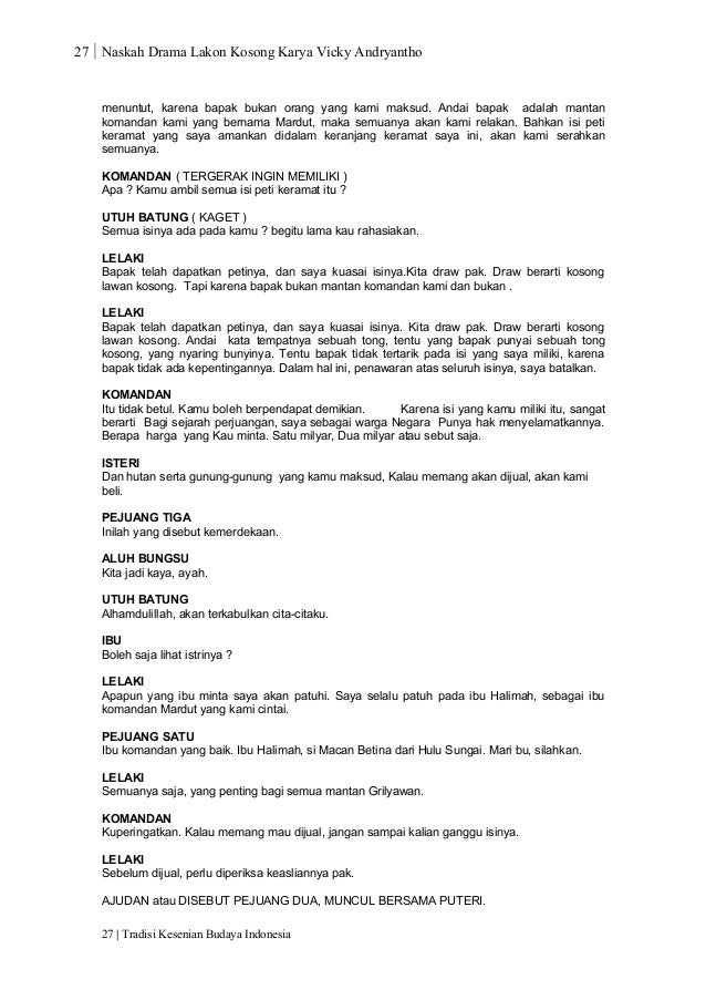 Contoh Naskah Drama Perjuangan Kemerdekaan Nasi