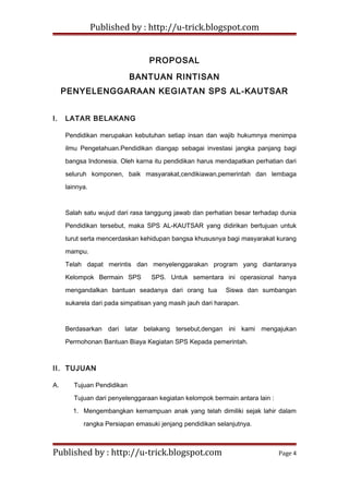 Contoh Proposal Bantuan Dana Pendidikan – Set kantor