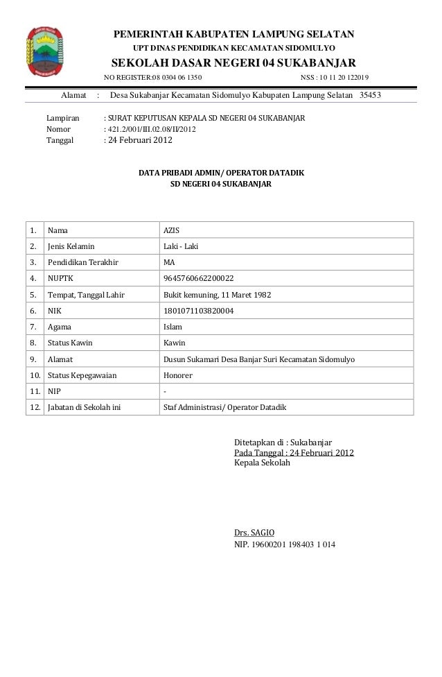 Kop Surat Dinas Pendidikan Lampung Selatan Contoh Kop Surat