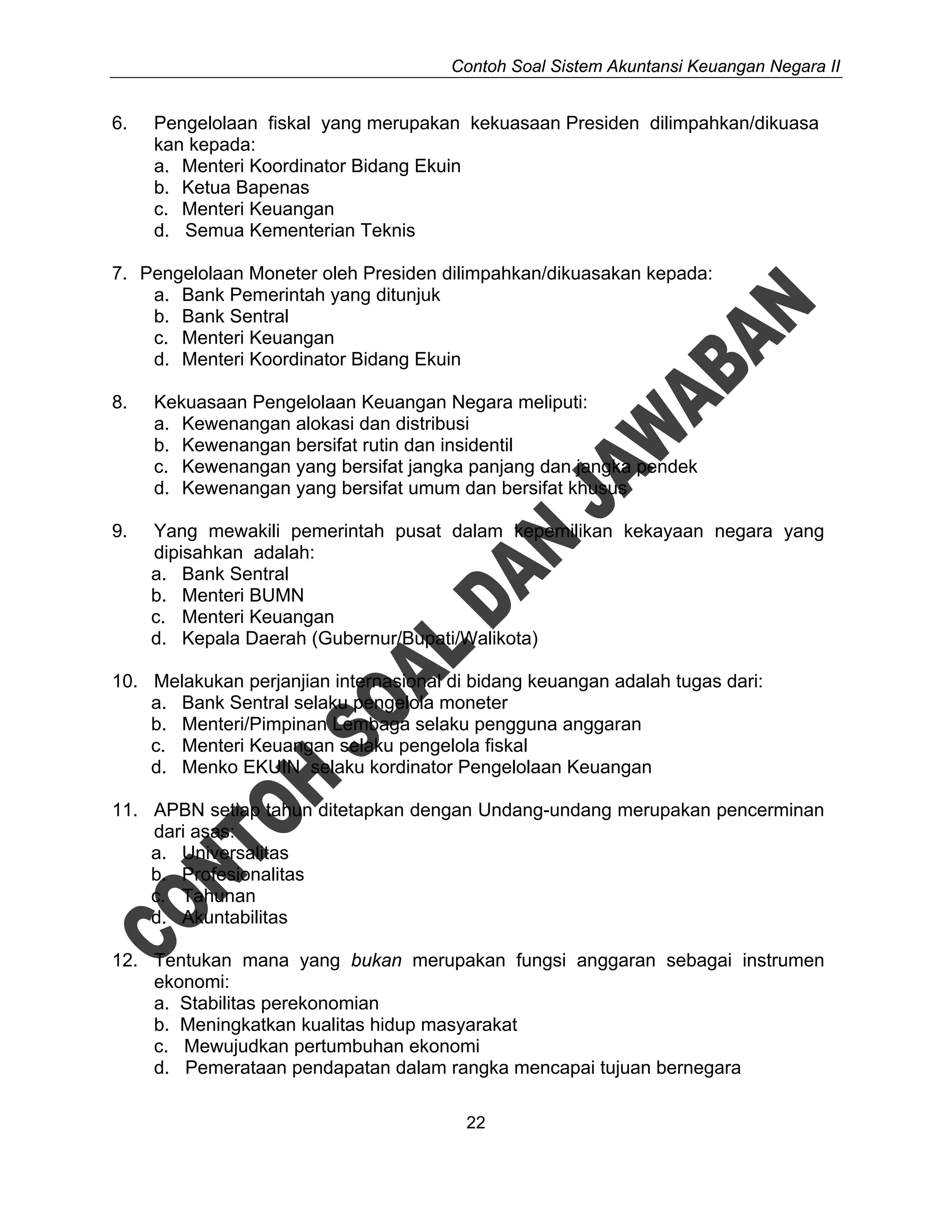 Contoh Soal Dan Jawaban Ujian Sertifikasi Jabatan Fungsional Auditor Pdf