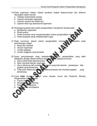 Contoh Soal Dan Jawaban Ujian Sertifikasi Jabatan Fungsional Auditor Pdf