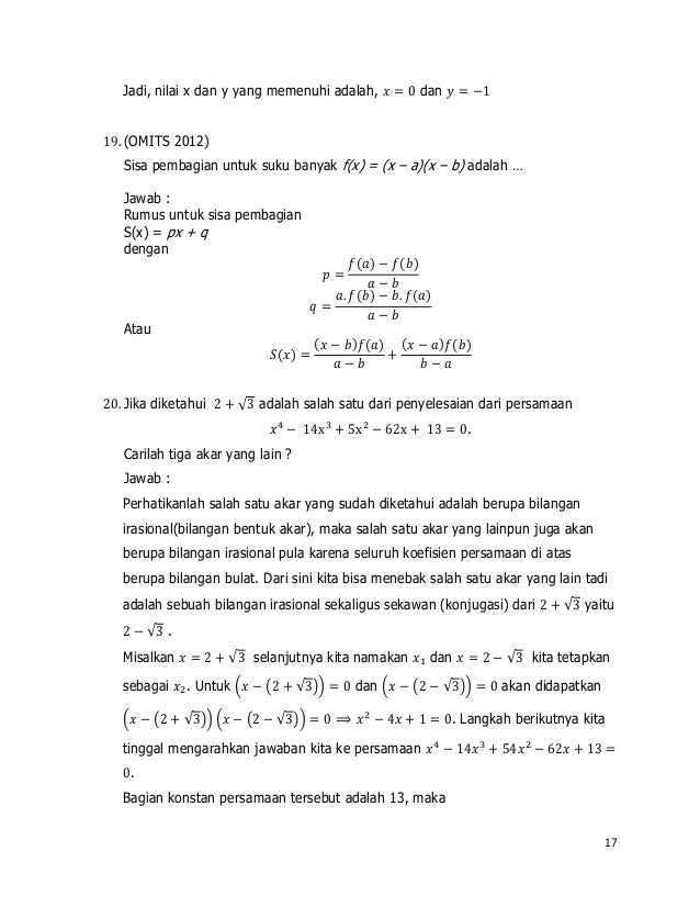 Contoh Soal Olimpiade Matematika Smama Aime Omits Dll