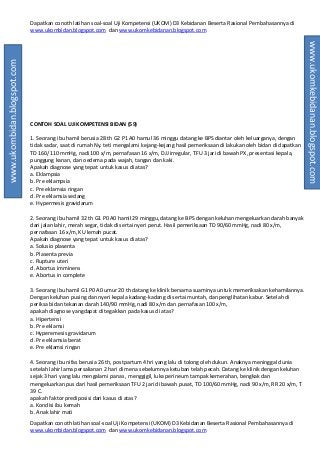 contoh soal uji kompetensi bidan dan kunci jawaban pdf